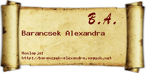 Barancsek Alexandra névjegykártya
