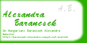 alexandra barancsek business card